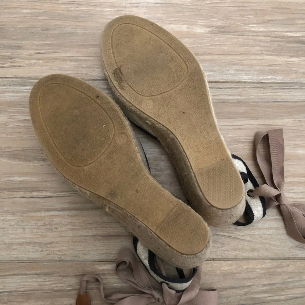 J. Crew Gold Flax Espadrille Size 8